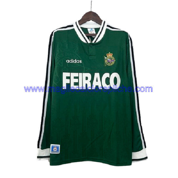 seconda divisa maglie calcio deportivo la coruña 1999-2000 manica lunga verde