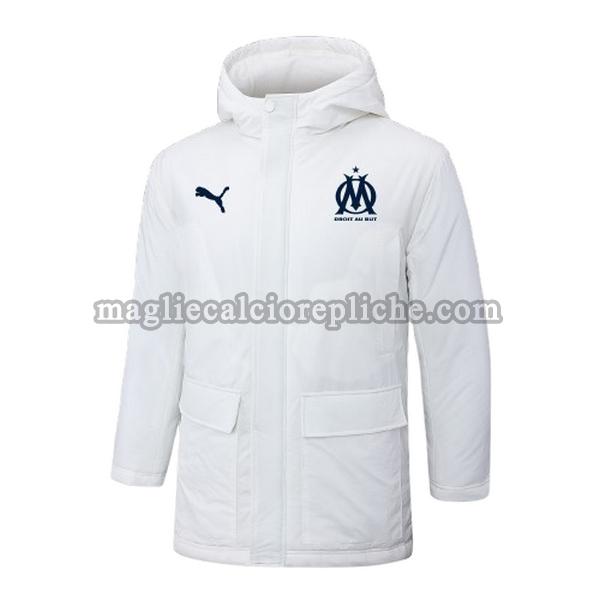 black logo cappotto di cotone calcio olympique marsiglia 2024 2025 bianco