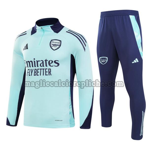 half zipper tute calcio arsenal 24 25 completo verde