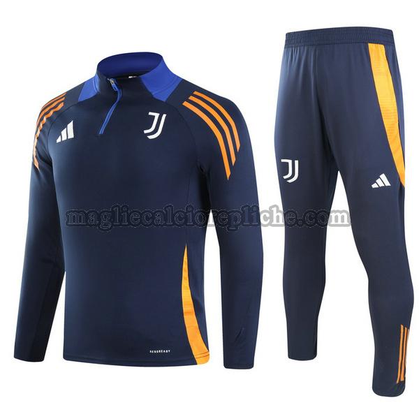 half zipper tute calcio bambino juventus 2024 2025 completo blu