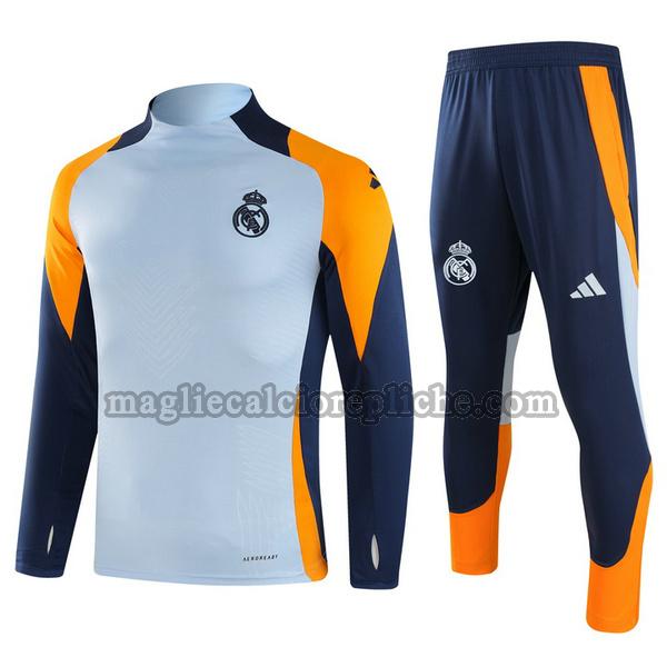 half zipper tute calcio real madrid 2024 2025 completo blu