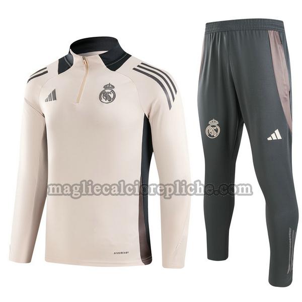 half zipper tute calcio real madrid 2024 2025 completo rosa