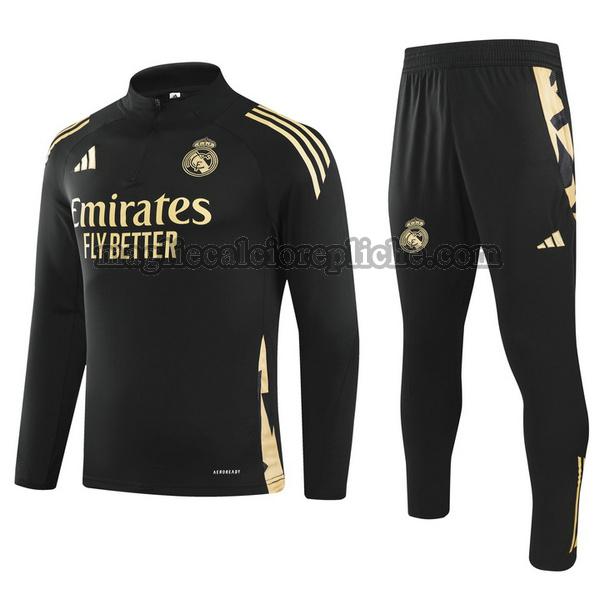 half zipper tute calcio real madrid 24 25 completo nero