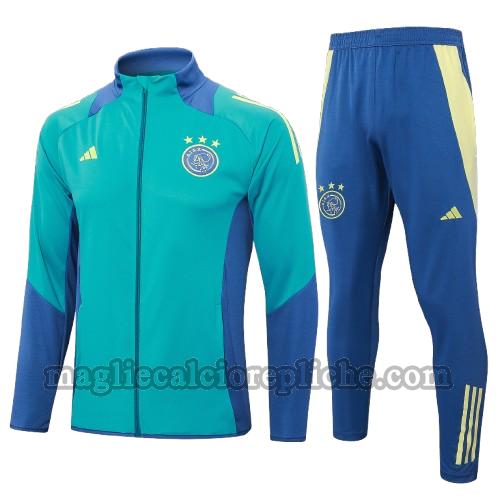 long zipper tuta sportivas calcio bambino ajax 2024 2025 completo verde