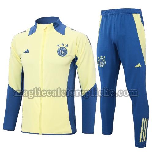 long zipper tuta sportivas calcio bambino arsenal 2024 2025 completo giallo