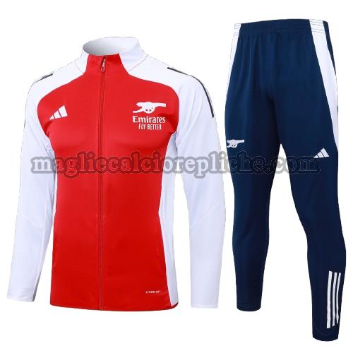 long zipper tuta sportivas calcio bambino arsenal 2024 2025 completo rosso