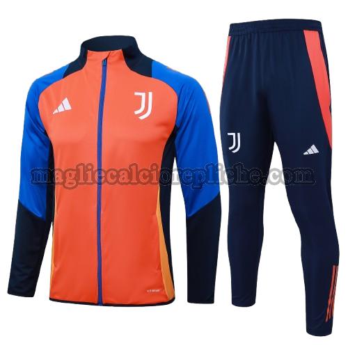 long zipper tuta sportivas calcio bambino juventus 2024 2025 completo arancione