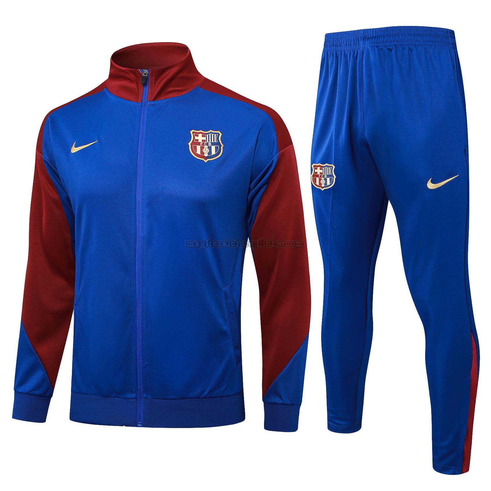 long zipper tuta sportivas calcio barcellona 2024 2025 completo blu