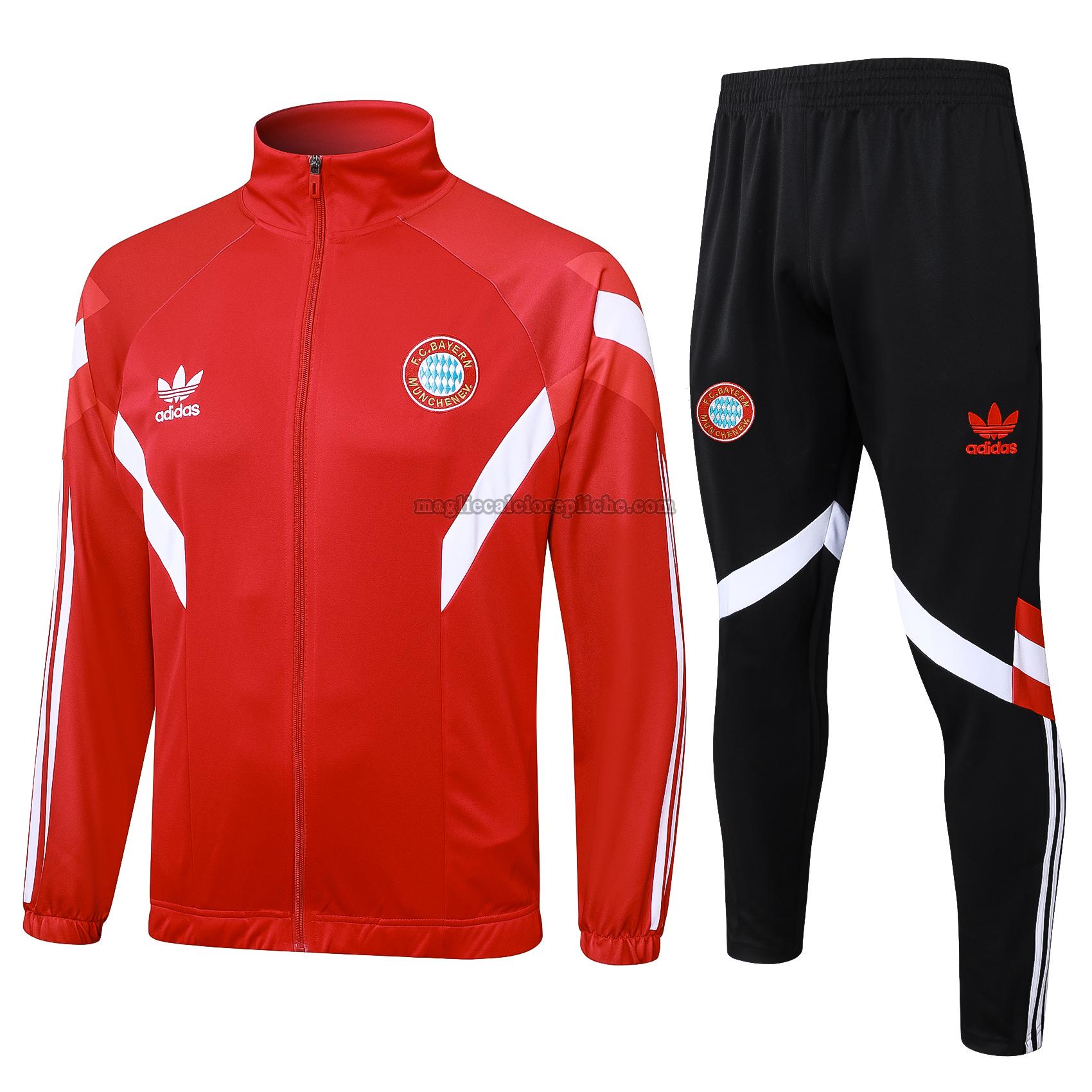 long zipper tuta sportivas calcio bayern münchen 2024 2025 completo rosso