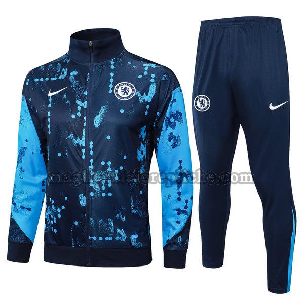 long zipper tuta sportivas calcio chelsea 2024 25 completo blu