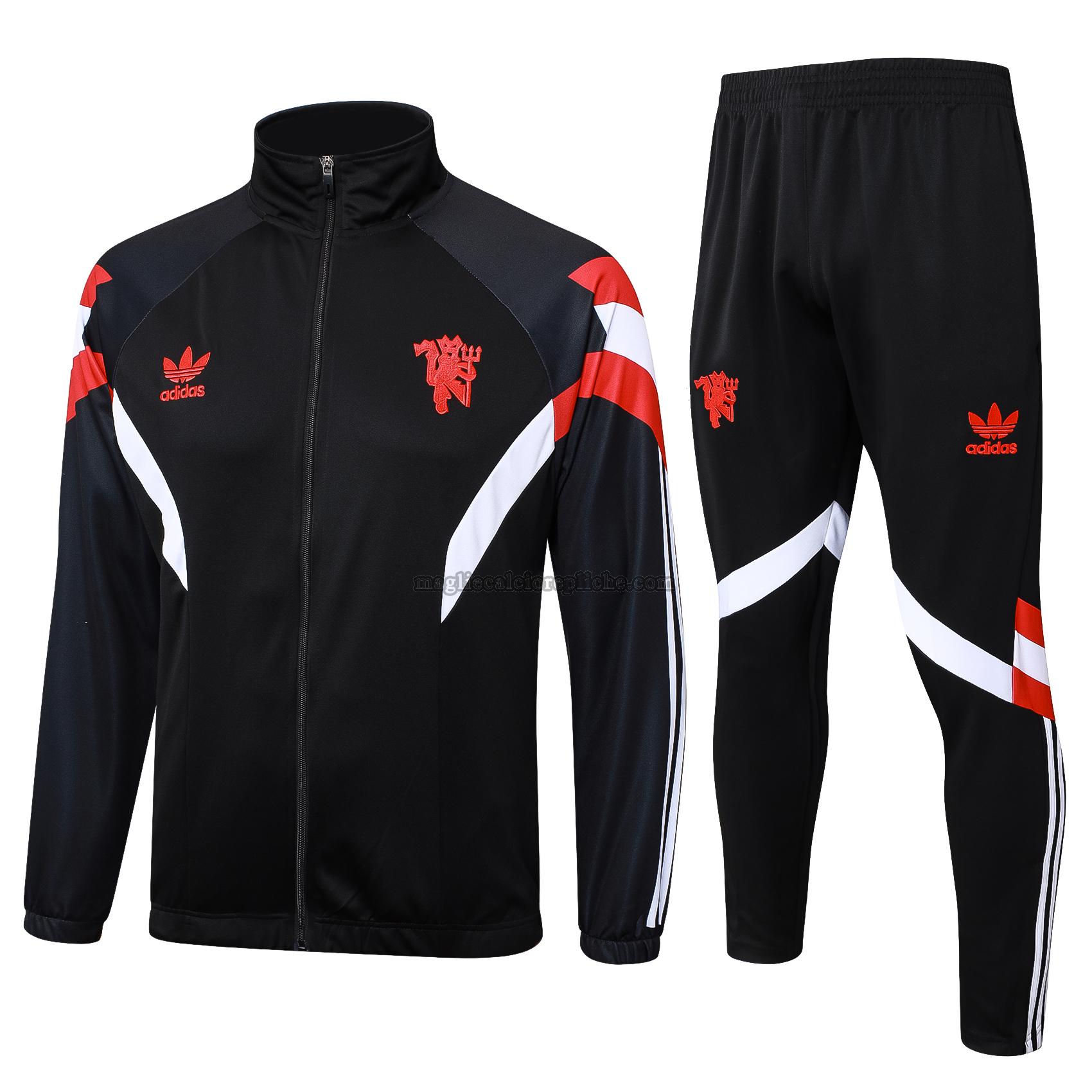 long zipper tuta sportivas calcio manchester united 2024 2025 completo nero