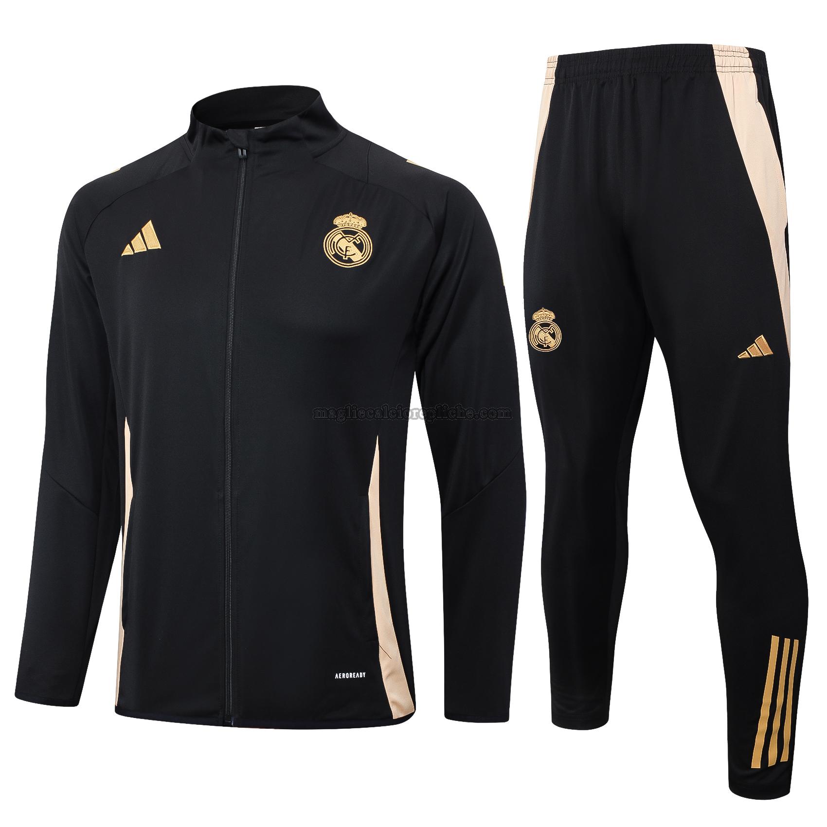 long zipper tuta sportivas calcio real madrid 2024 25 completo bianco