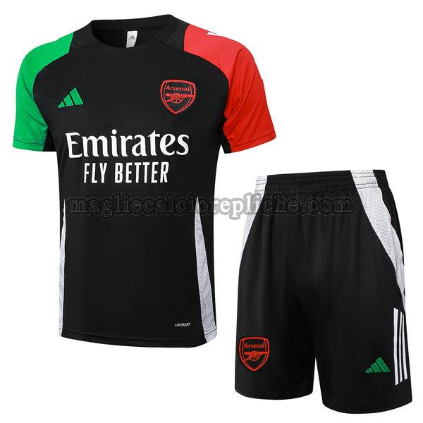 magliette formazione calcio arsenal 2024 2025 completo nero