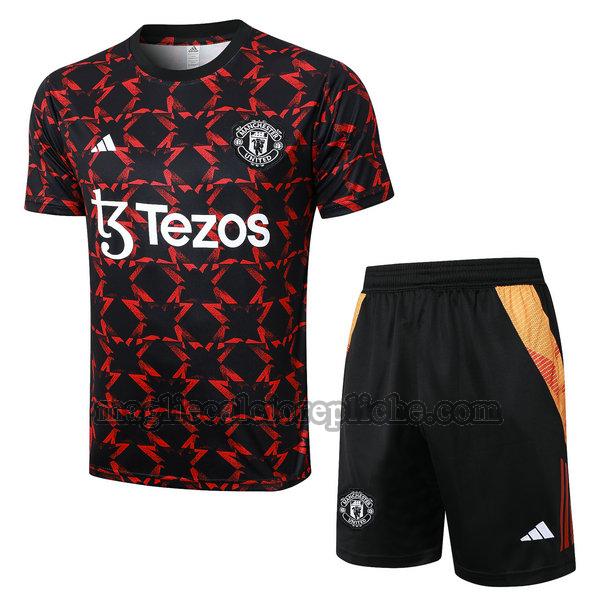 magliette formazione calcio manchester united 24 25 completo rosso