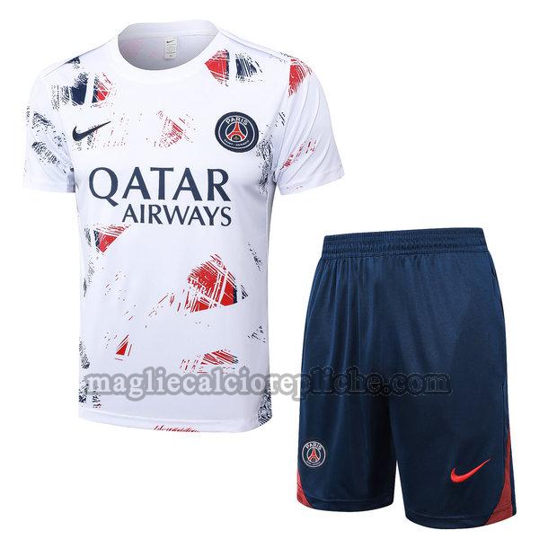 magliette formazione calcio psg 24 25 completo bianco