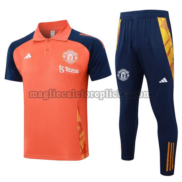 polos calcio manchester united 2024 2025 completo arancione