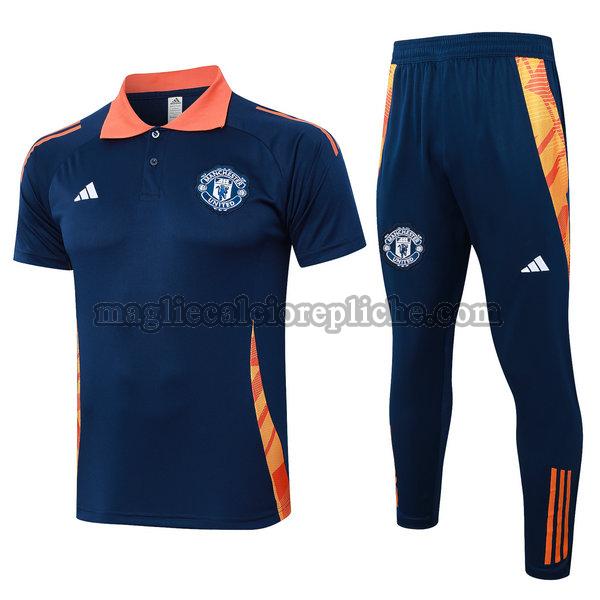 polos calcio manchester united 2024 completo blu