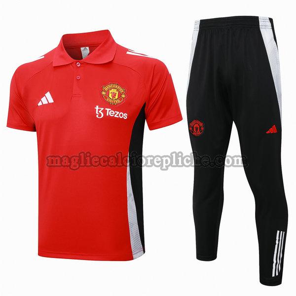 polos calcio manchester united 2024 completo rosso