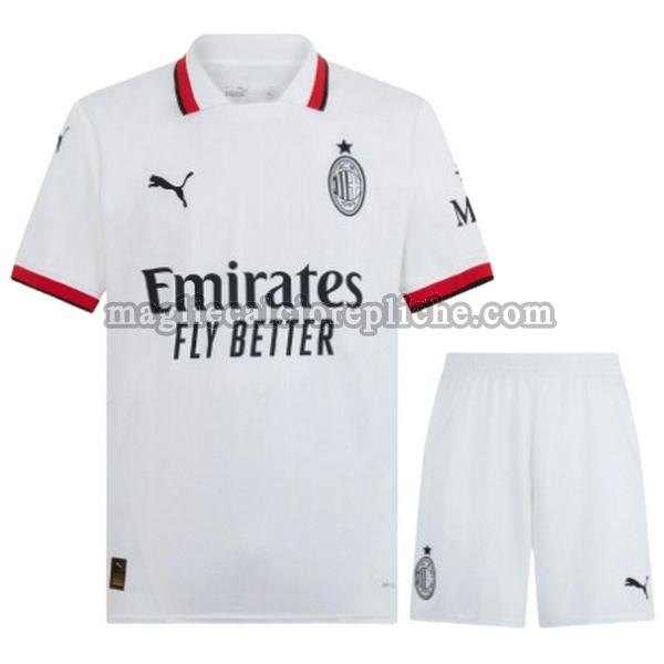 seconda maglie calcio bambino ac milan 2024 2025 bianco