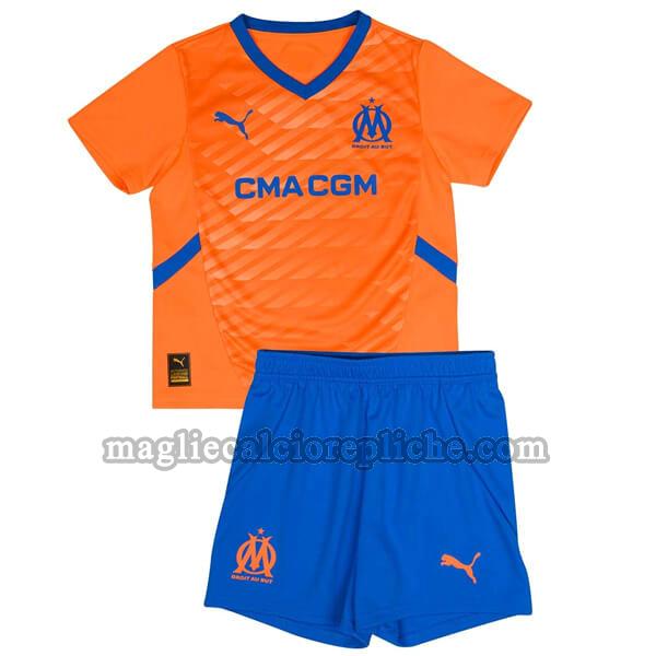 seconda maglie calcio bambino olympique marsiglia 2024 2025 arancione