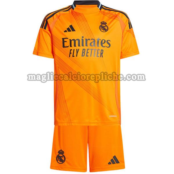 seconda maglie calcio bambino real madrid 2024 2025 arancione