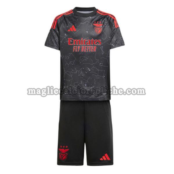 seconda maglie calcio bambino sl benfica 2024 2025 nero