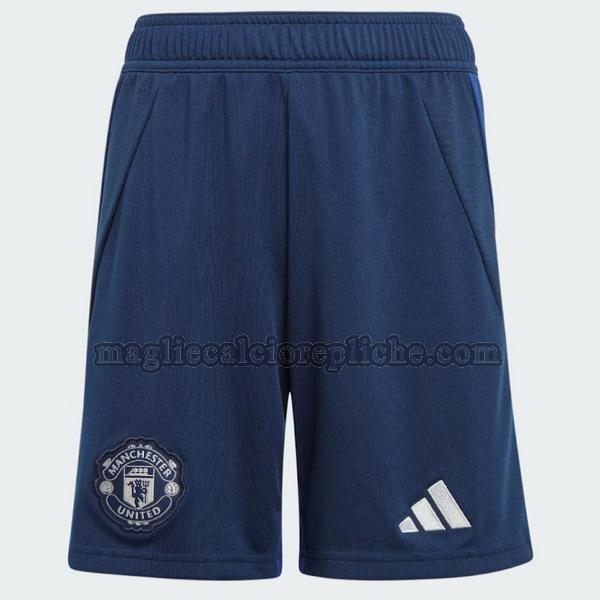 seconda pantaloncini calcio manchester united 2024 2025 blu