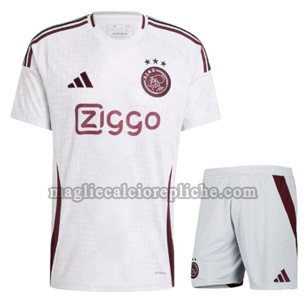 terza maglie calcio bambino ajax 2024 2025 bianco