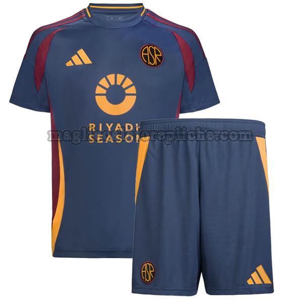 terza maglie calcio bambino as roma 2024 2025 blu