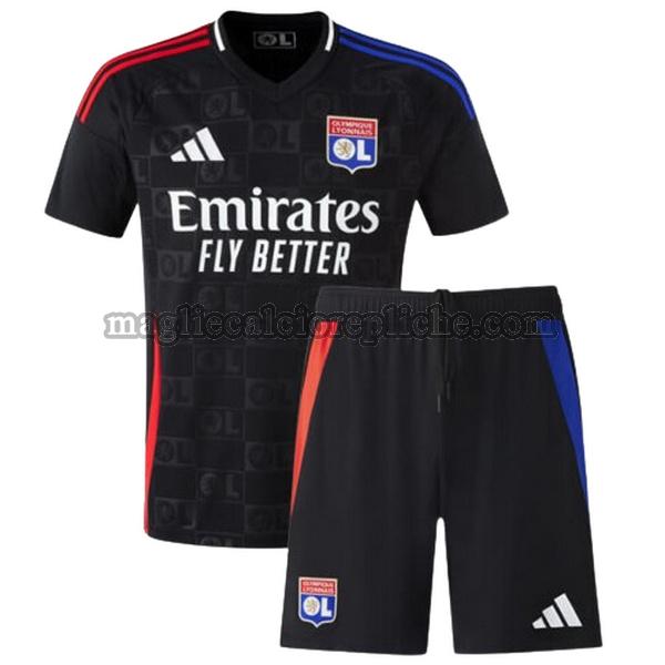 terza maglie calcio bambino olympique lyon 2024 2025 nero