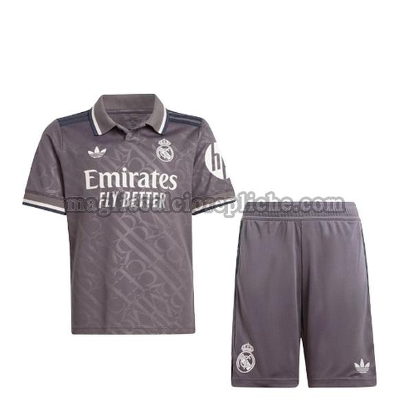 terza maglie calcio bambino real madrid 2024 2025 grigio