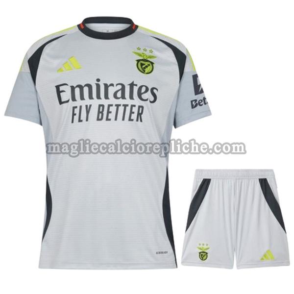 terza maglie calcio bambino sl benfica 2024 2025 grigio