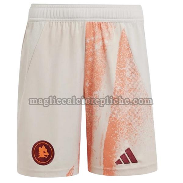 terza pantaloncini calcio as roma 2024 2025 bianco