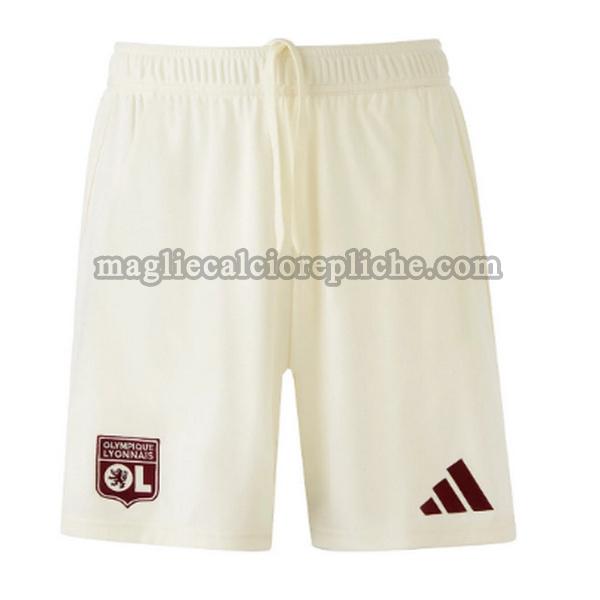 terza pantaloncini calcio olympique lyon 2024 2025 bianco arancione